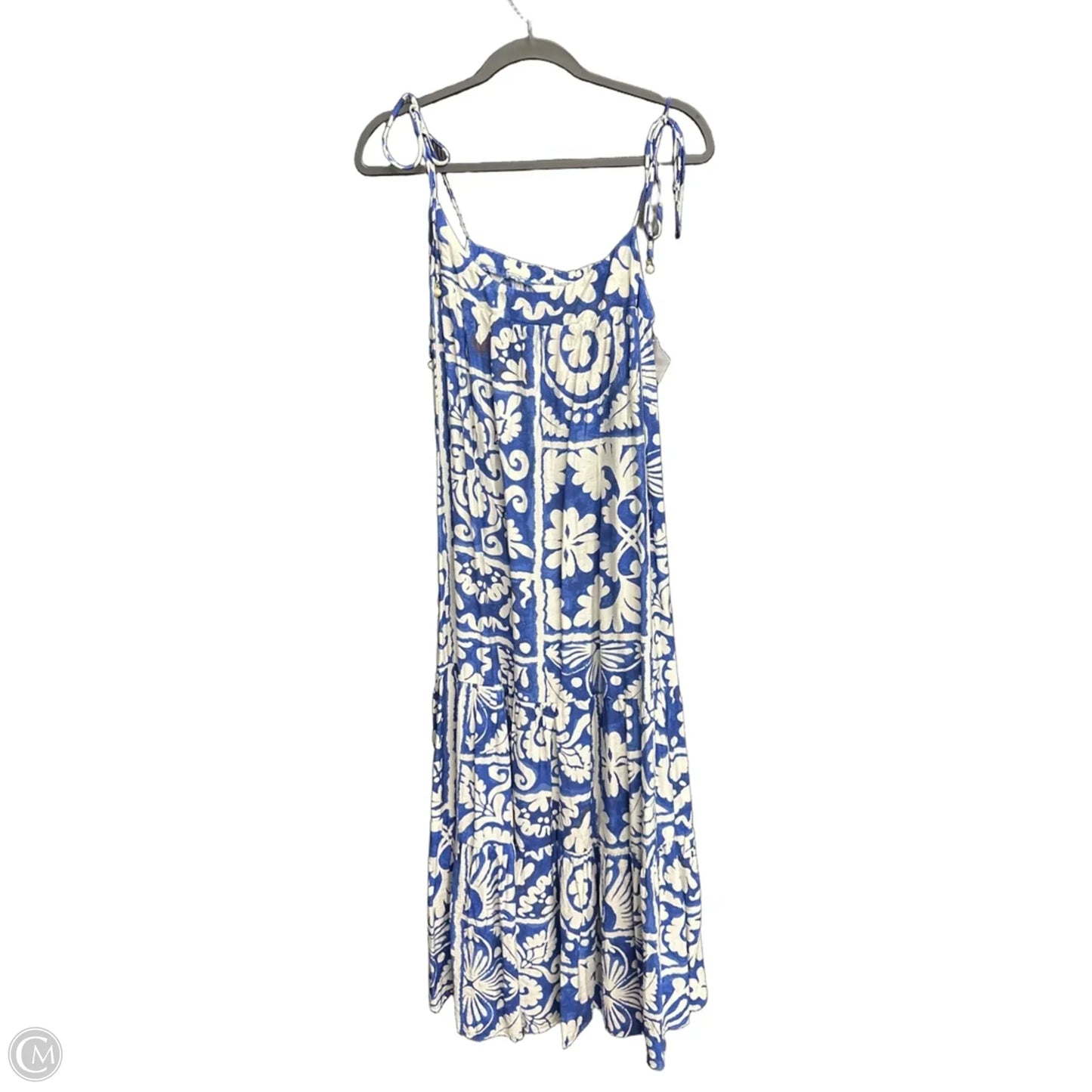 Dress Casual Maxi By H&m In Blue & White, Size: M