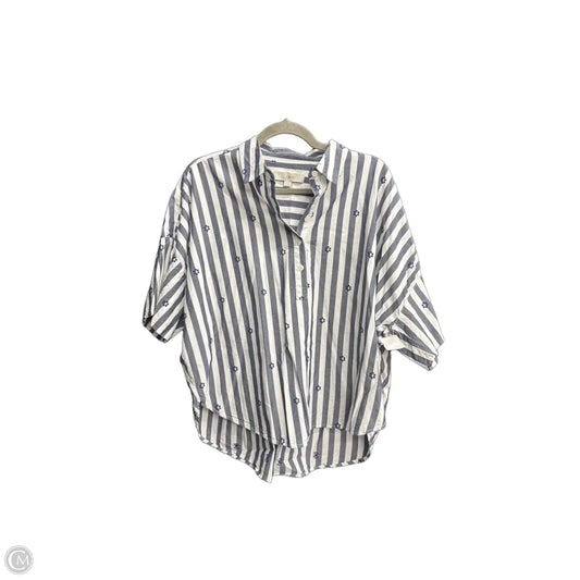 Top Short Sleeve By Loft In Striped Pattern, Size: M