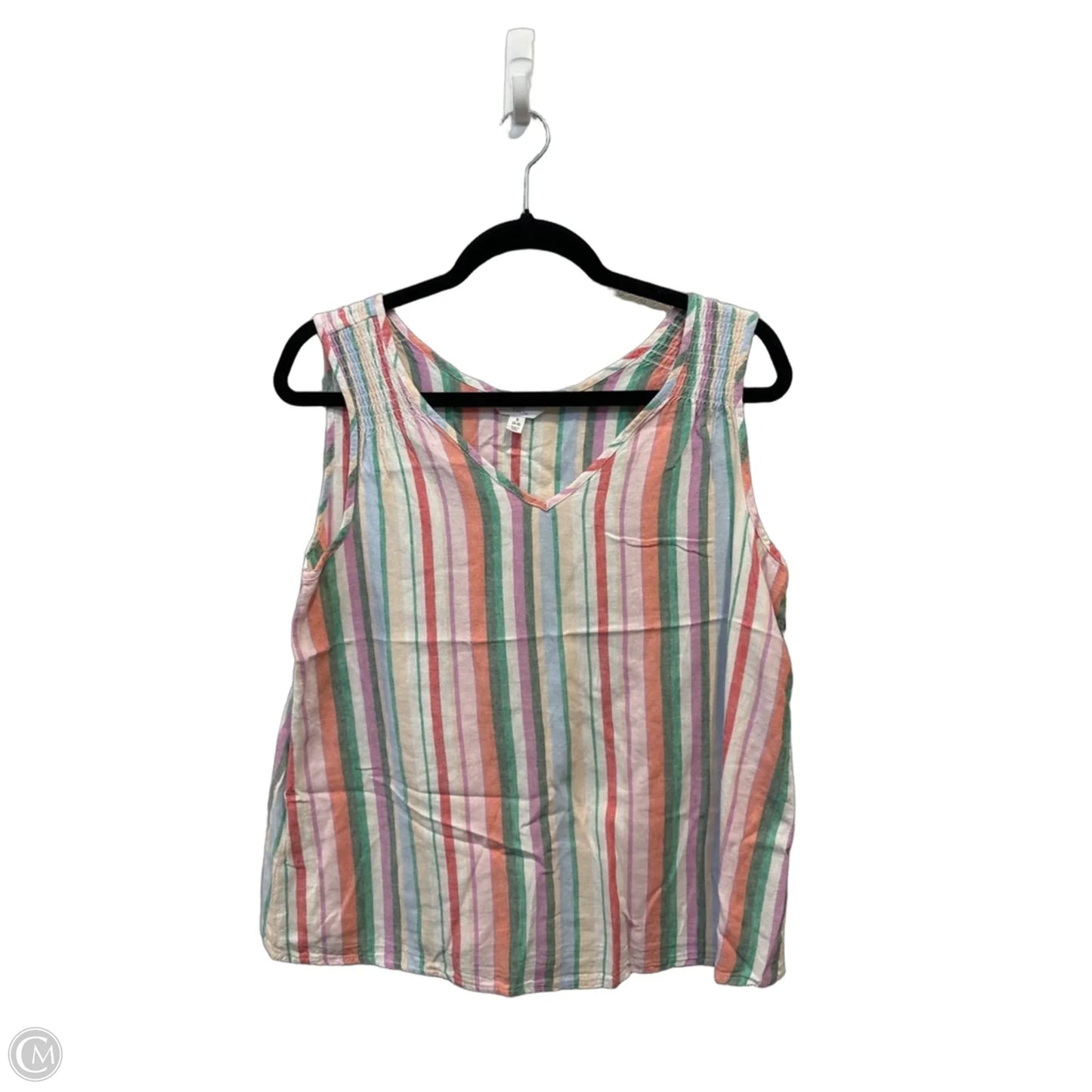 Top Sleeveless By Time And Tru In Striped Pattern, Size: S
