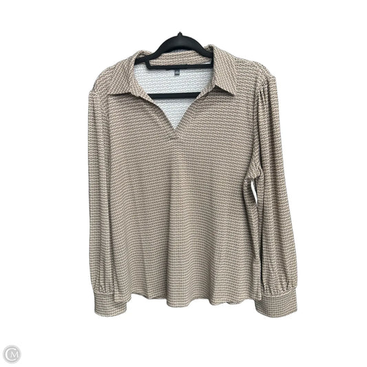 Top Long Sleeve By Adrianna Papell In Geometric Pattern, Size: L