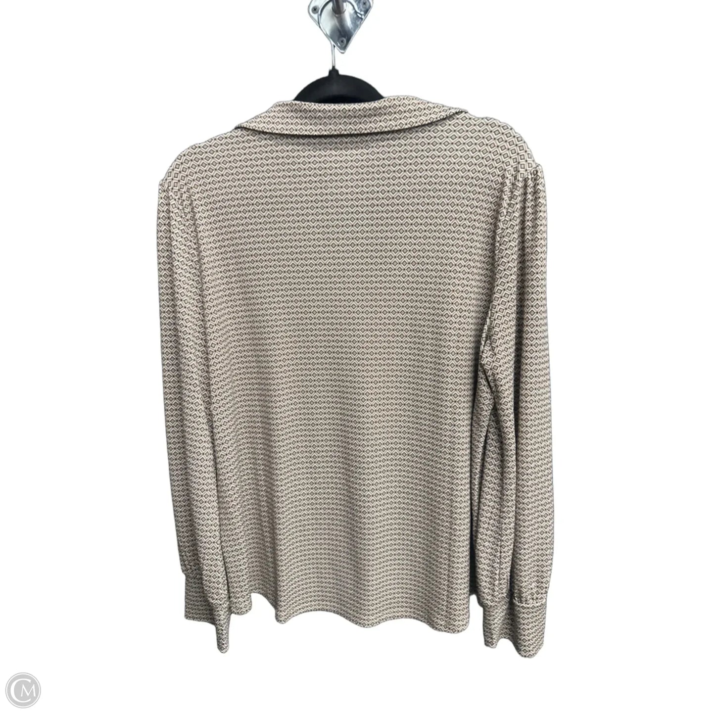 Top Long Sleeve By Adrianna Papell In Geometric Pattern, Size: L