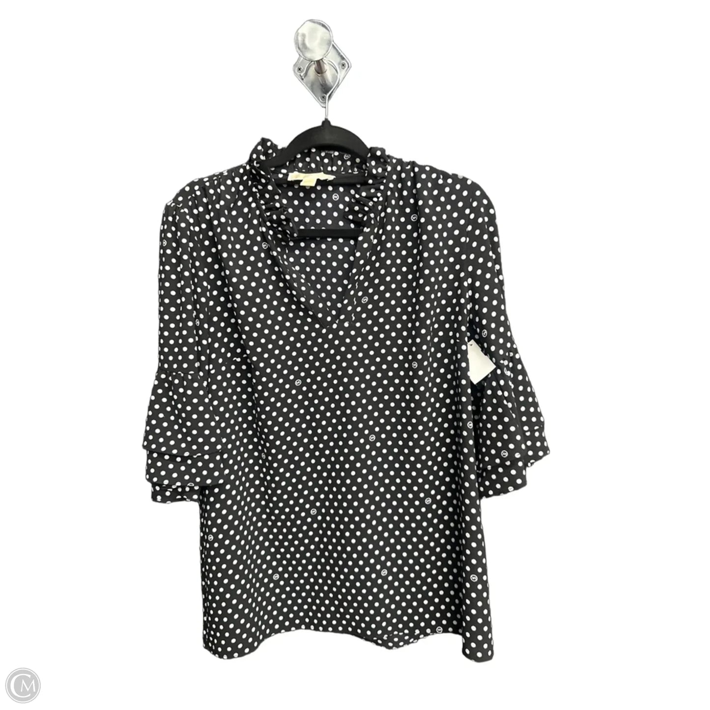Top Short Sleeve Designer By Michael Kors In Black, Size: L