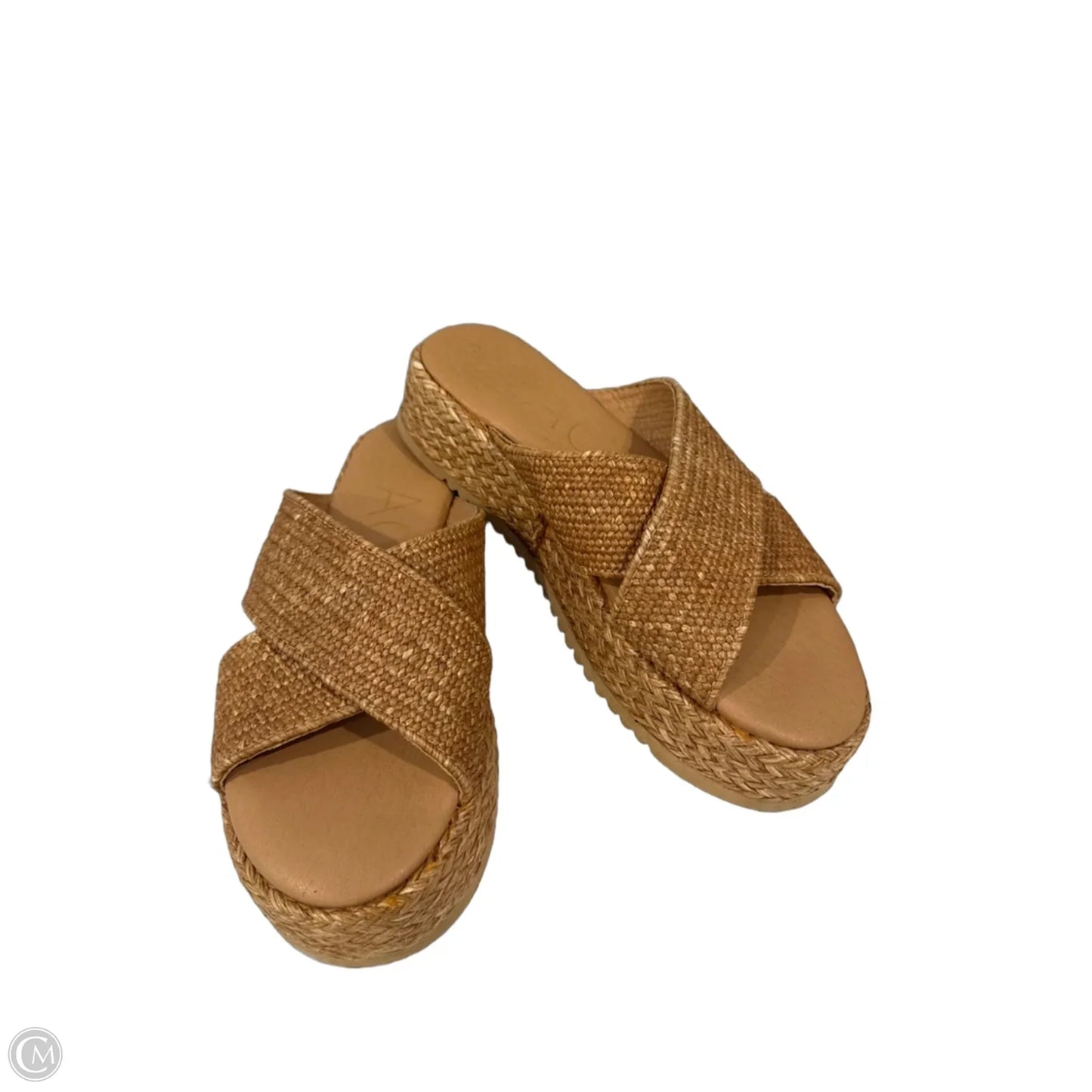 Sandals Heels Platform By Clothes Mentor In Brown, Size: 8