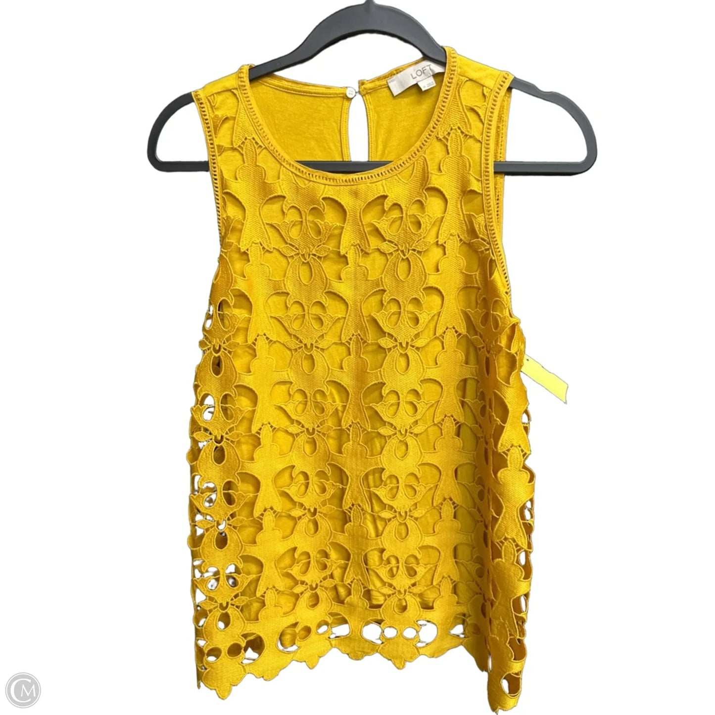 Top Sleeveless By Loft In Yellow, Size: M