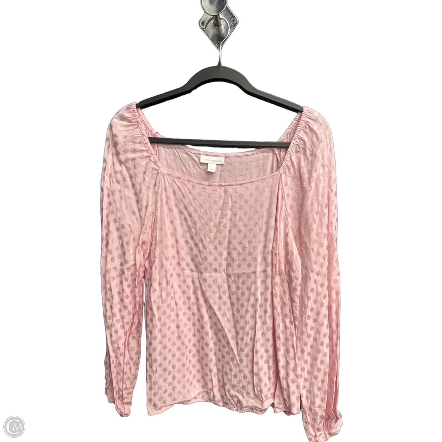 Top Long Sleeve By Charter Club In Pink, Size: L