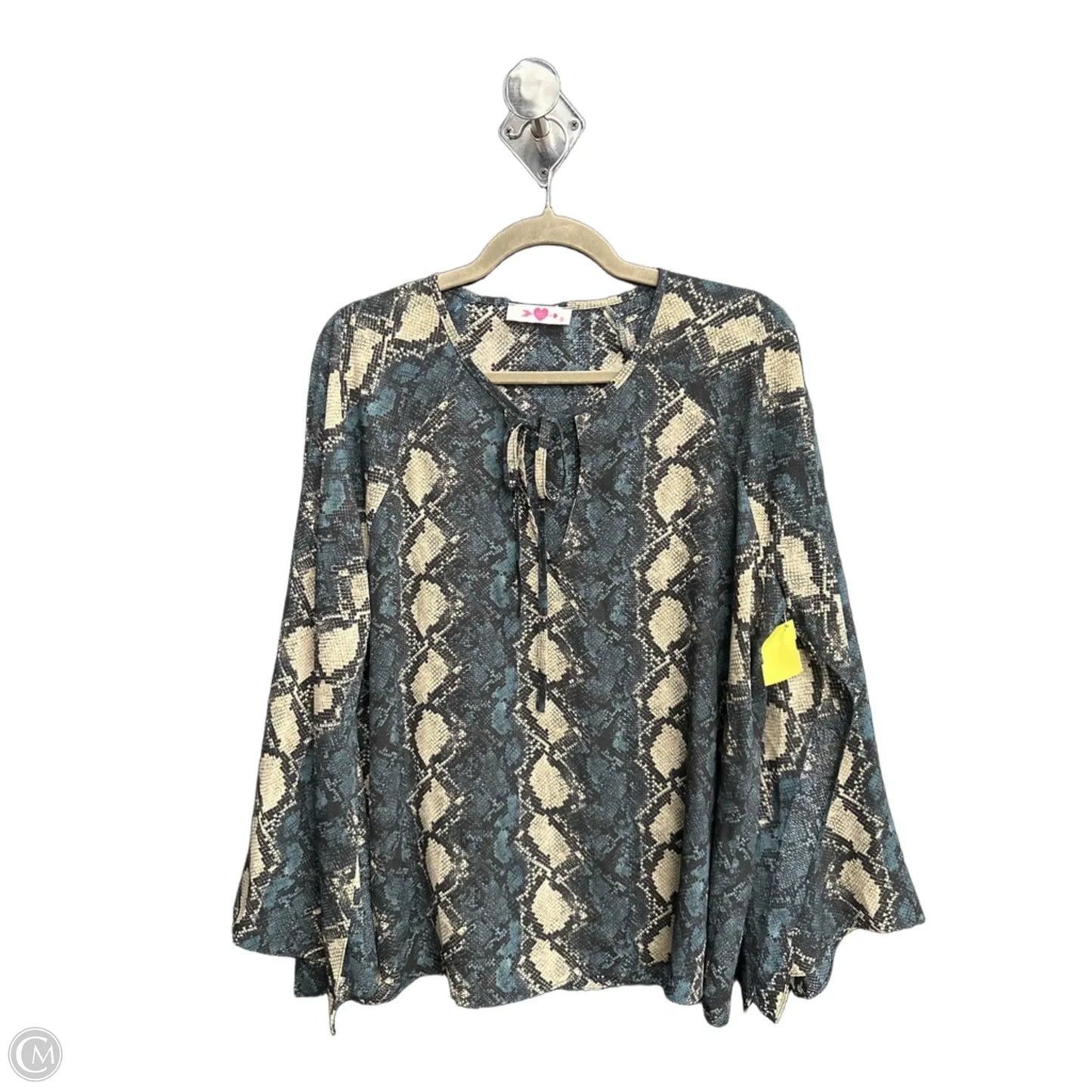 Top Long Sleeve By Buddy Love In Snakeskin Print, Size: M