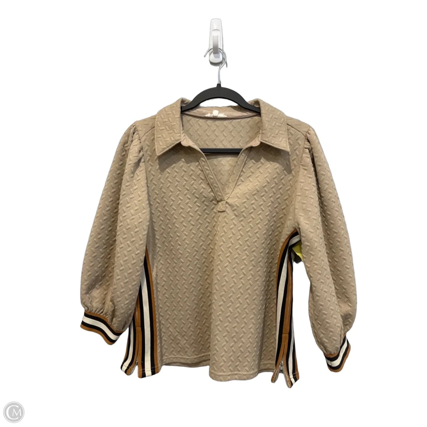 Top Long Sleeve By Entro In Beige, Size: M