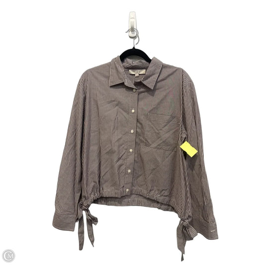Top Long Sleeve By Loft In Striped Pattern, Size: L