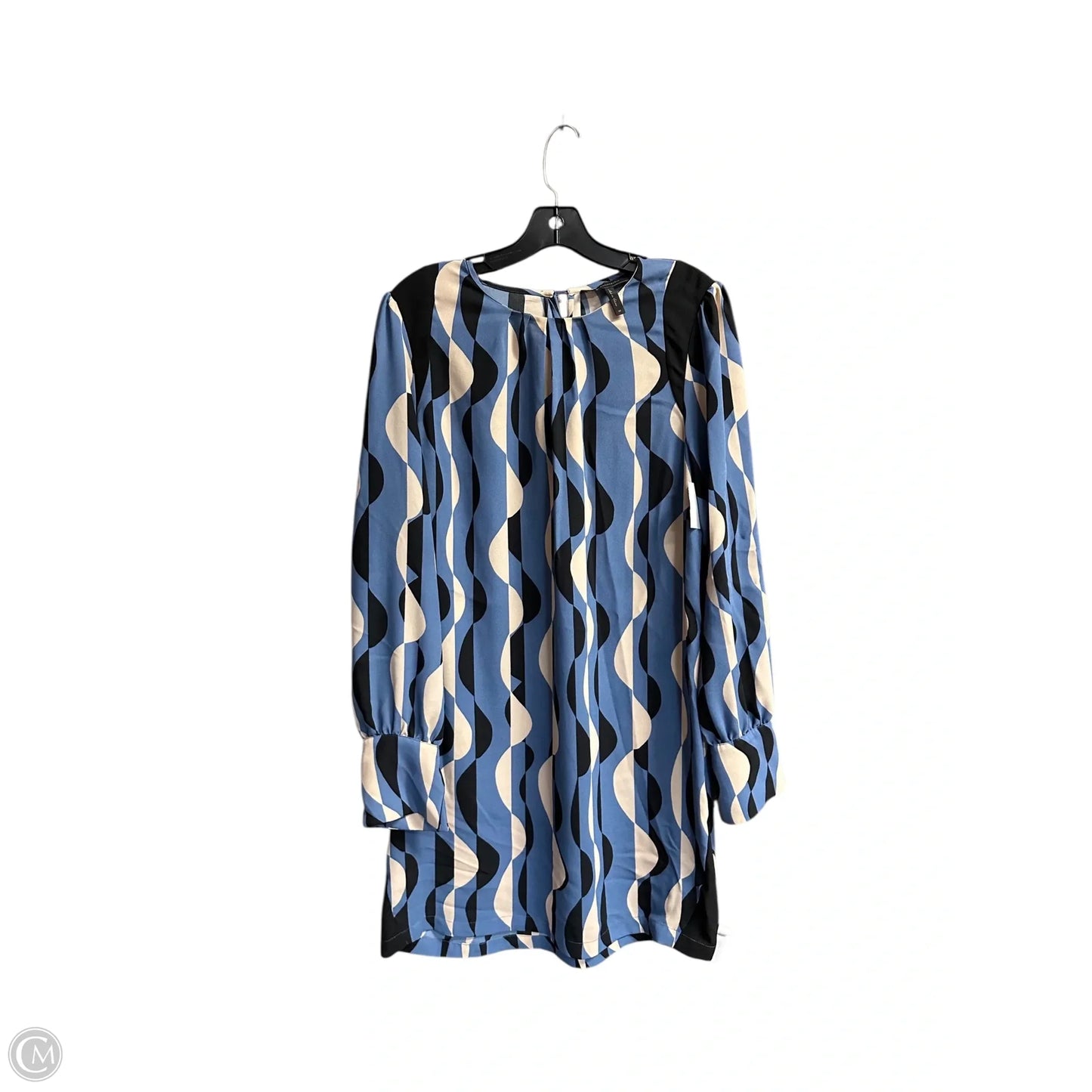 Dress Casual Short By Bcbgmaxazria In Blue & Tan, Size: M