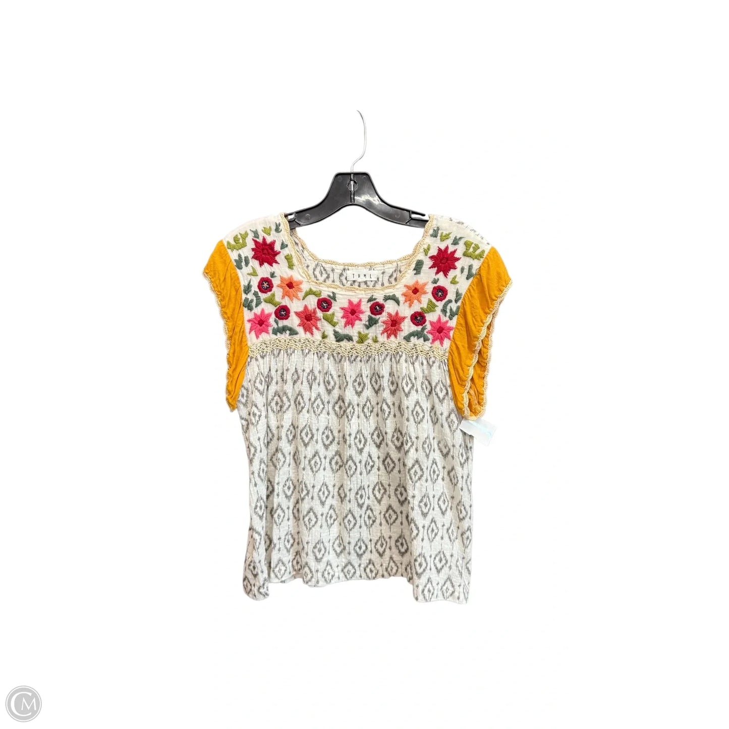 Top Sleeveless By Thml In Grey & White, Size: S