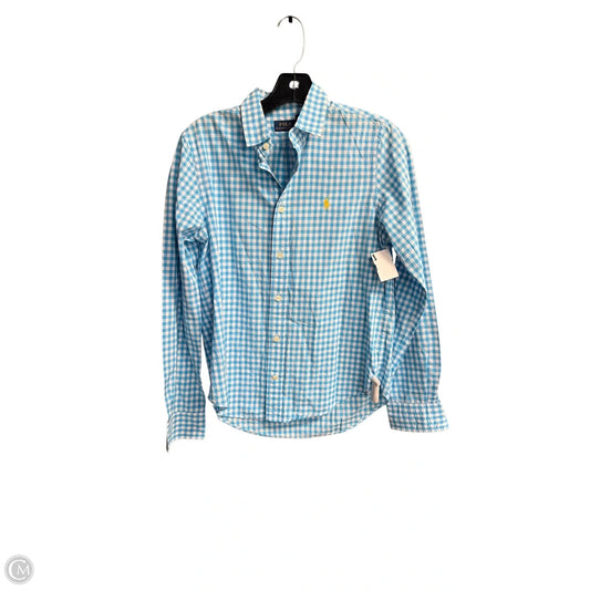Top Long Sleeve By Polo Ralph Lauren In Plaid Pattern, Size: M