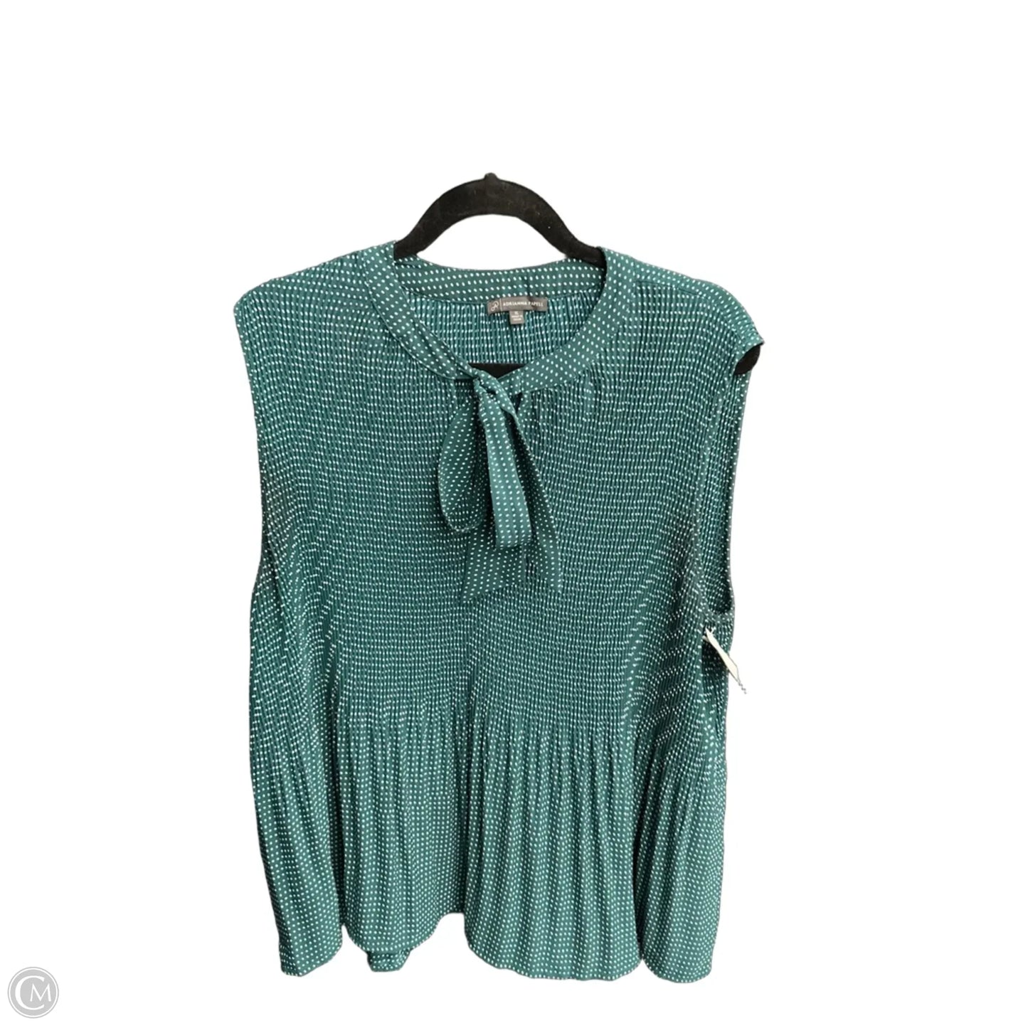 Blouse Sleeveless By Adrianna Papell In Polkadot Pattern, Size: Xl