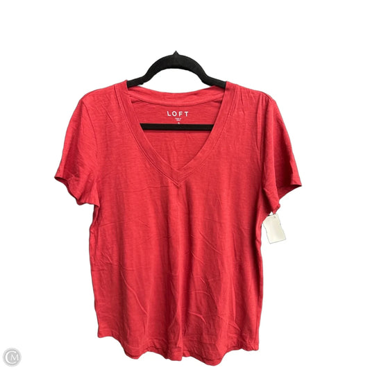 Top Short Sleeve By Loft In Red, Size: S
