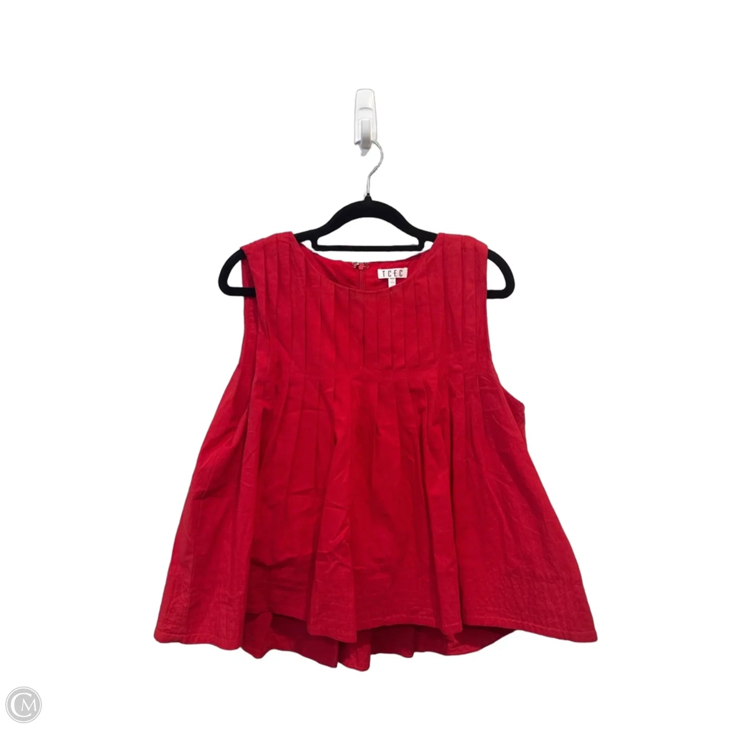 Blouse Sleeveless By Tcec In Red, Size: L