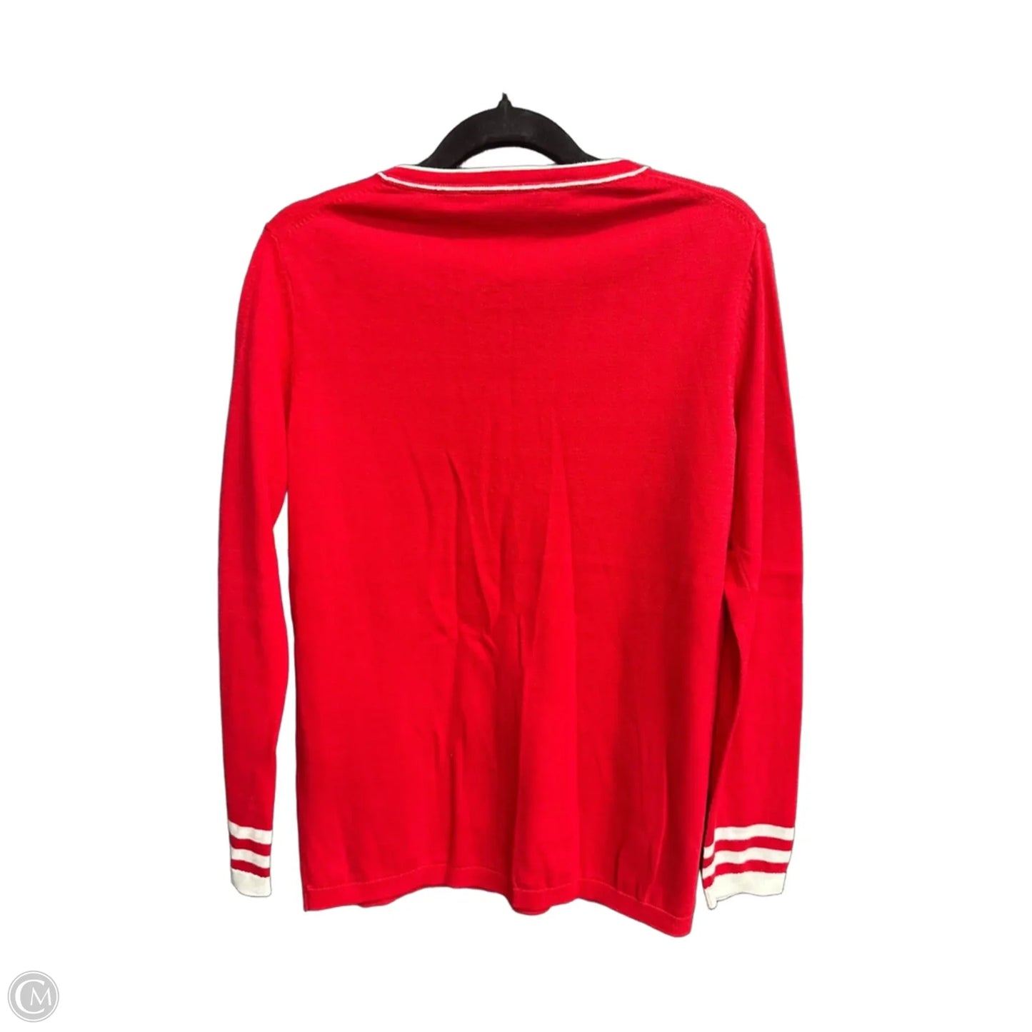 Top Long Sleeve By Tommy Hilfiger In Red & White, Size: M