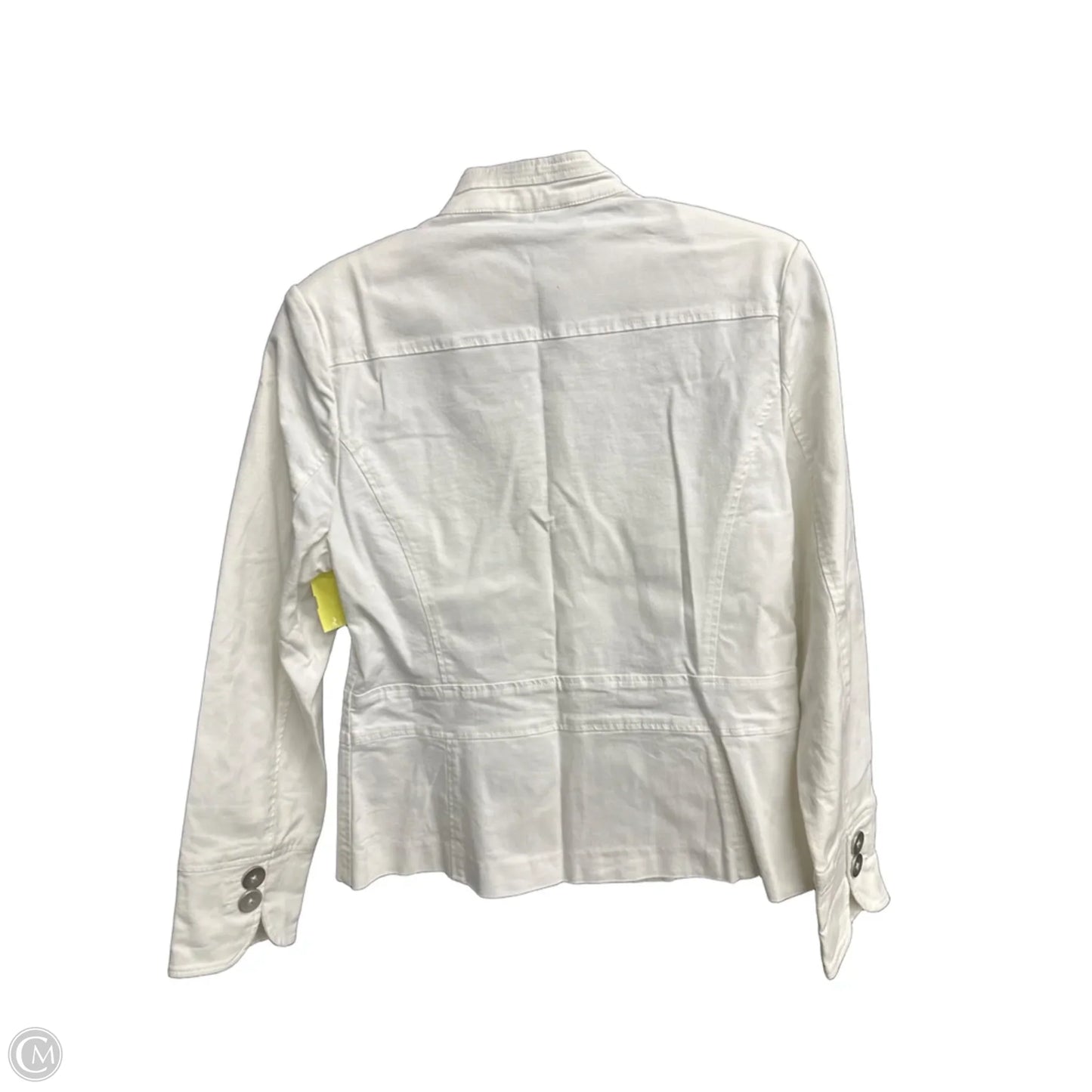 Jacket Shirt By Dressbarn In Silver & White, Size: M
