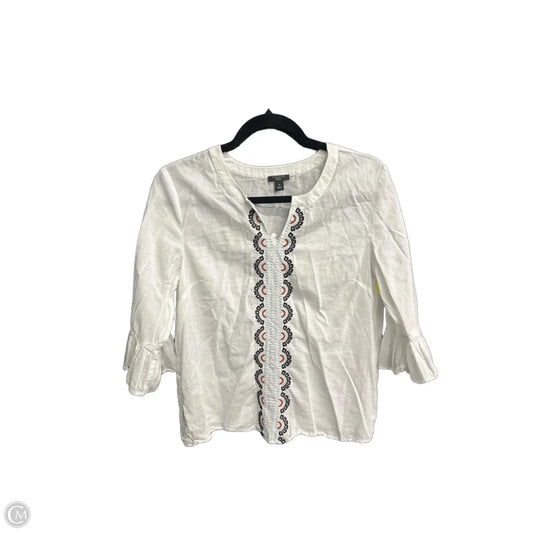 Blouse Long Sleeve By Ann Taylor In Multi-colored, Size: Mp