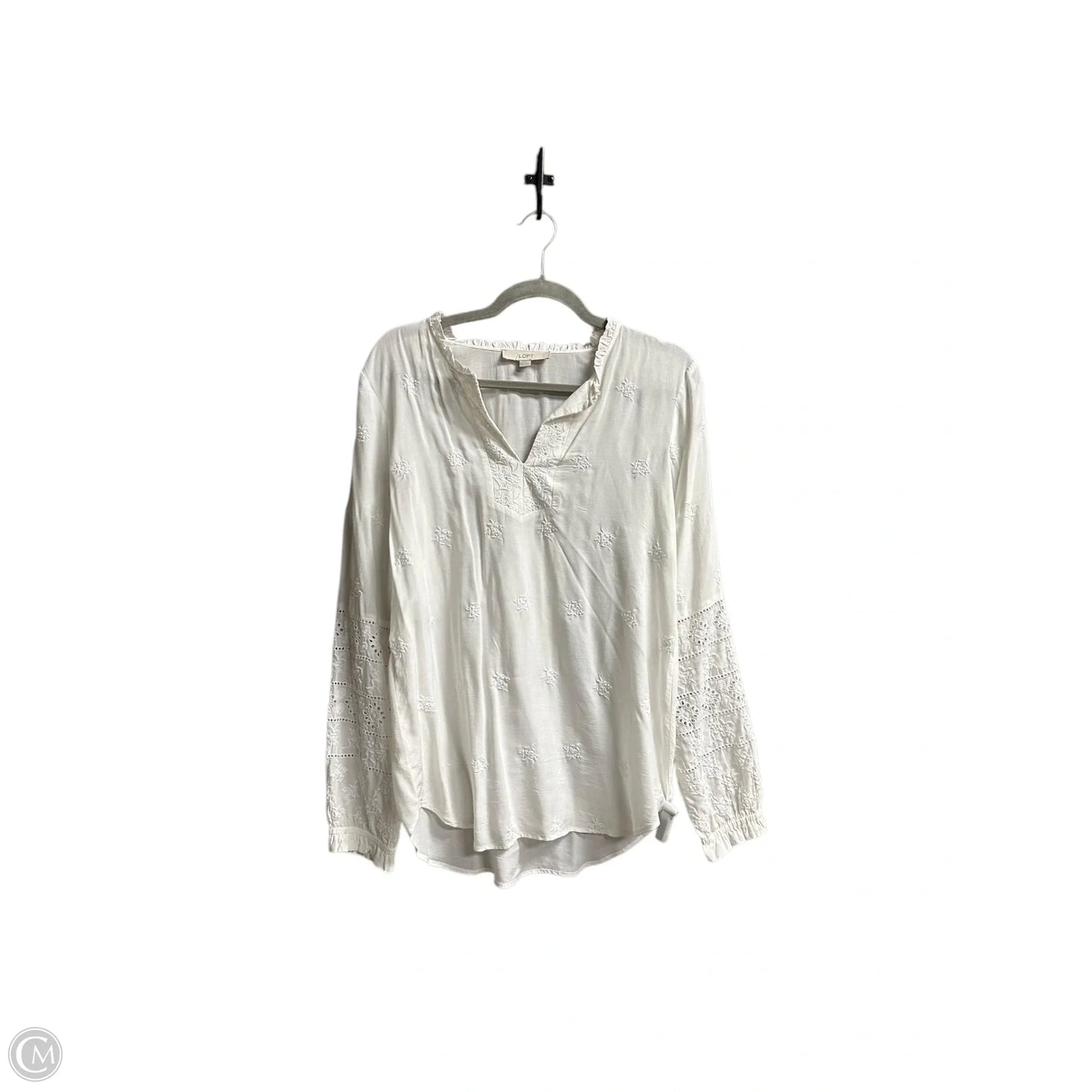 Top Long Sleeve By Loft In White, Size: Xs