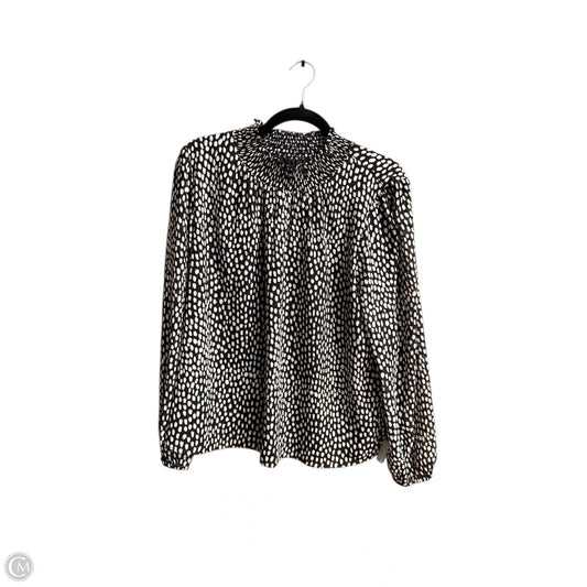Top Long Sleeve By J. Crew In Polkadot Pattern, Size: L