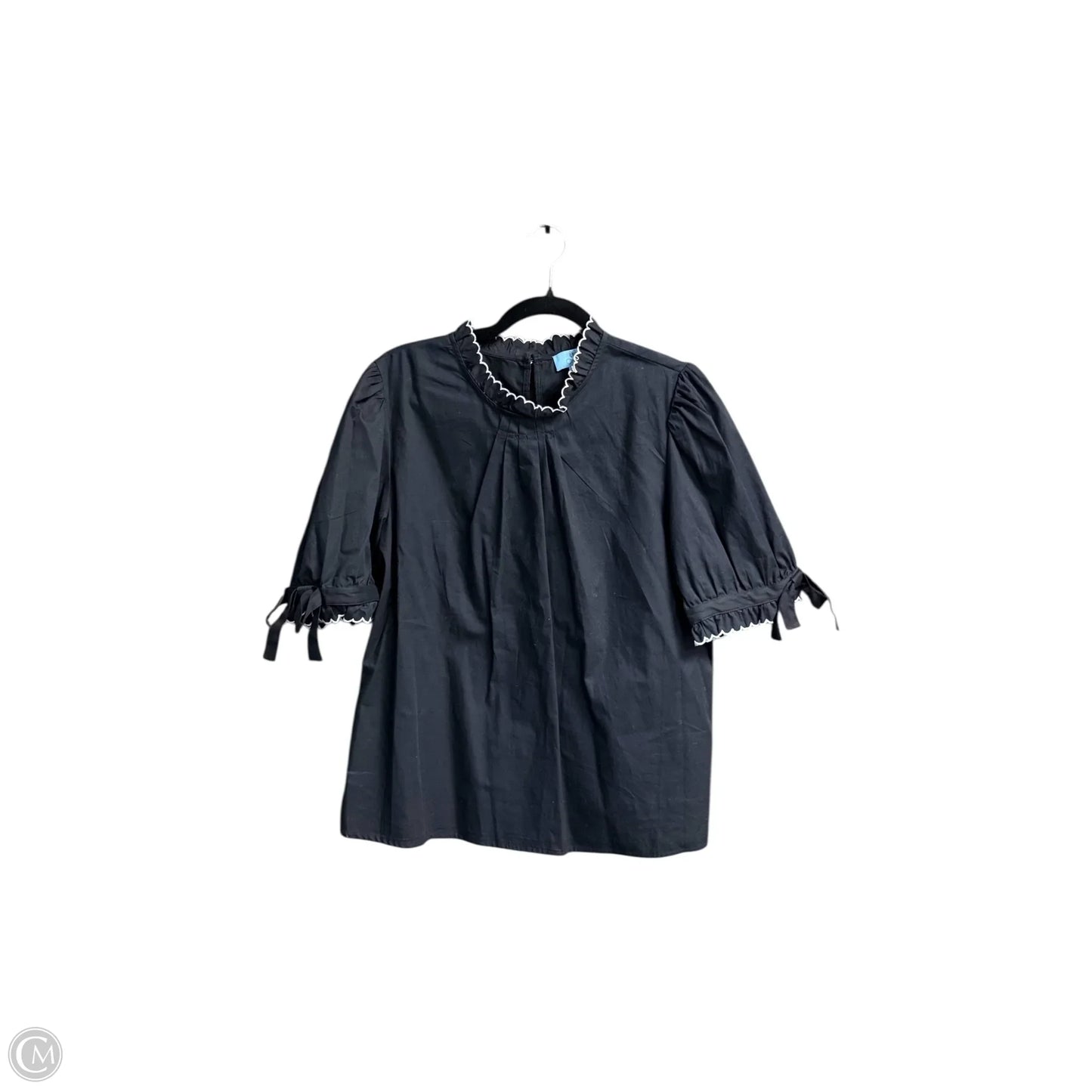 Top Short Sleeve By Cece In Black & White, Size: L