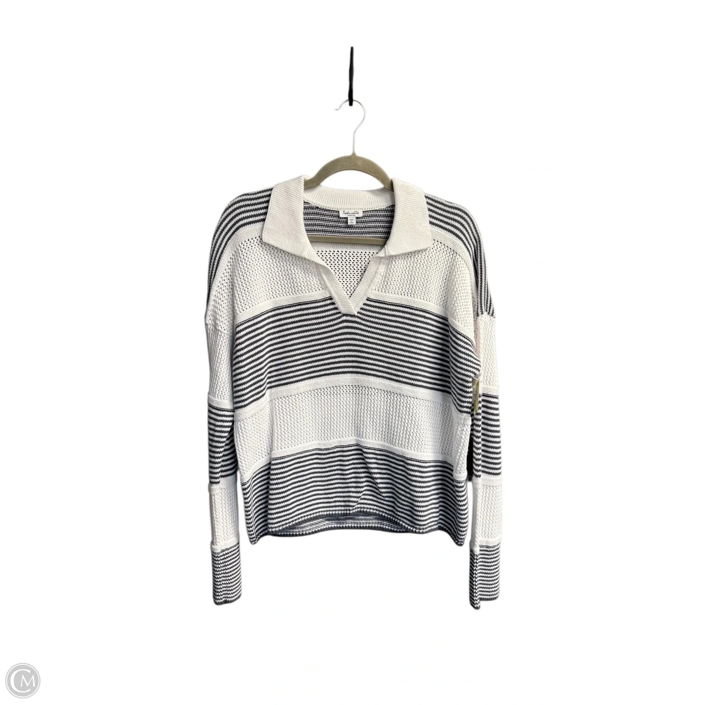 Sweater By Splendid In Grey & White, Size: M