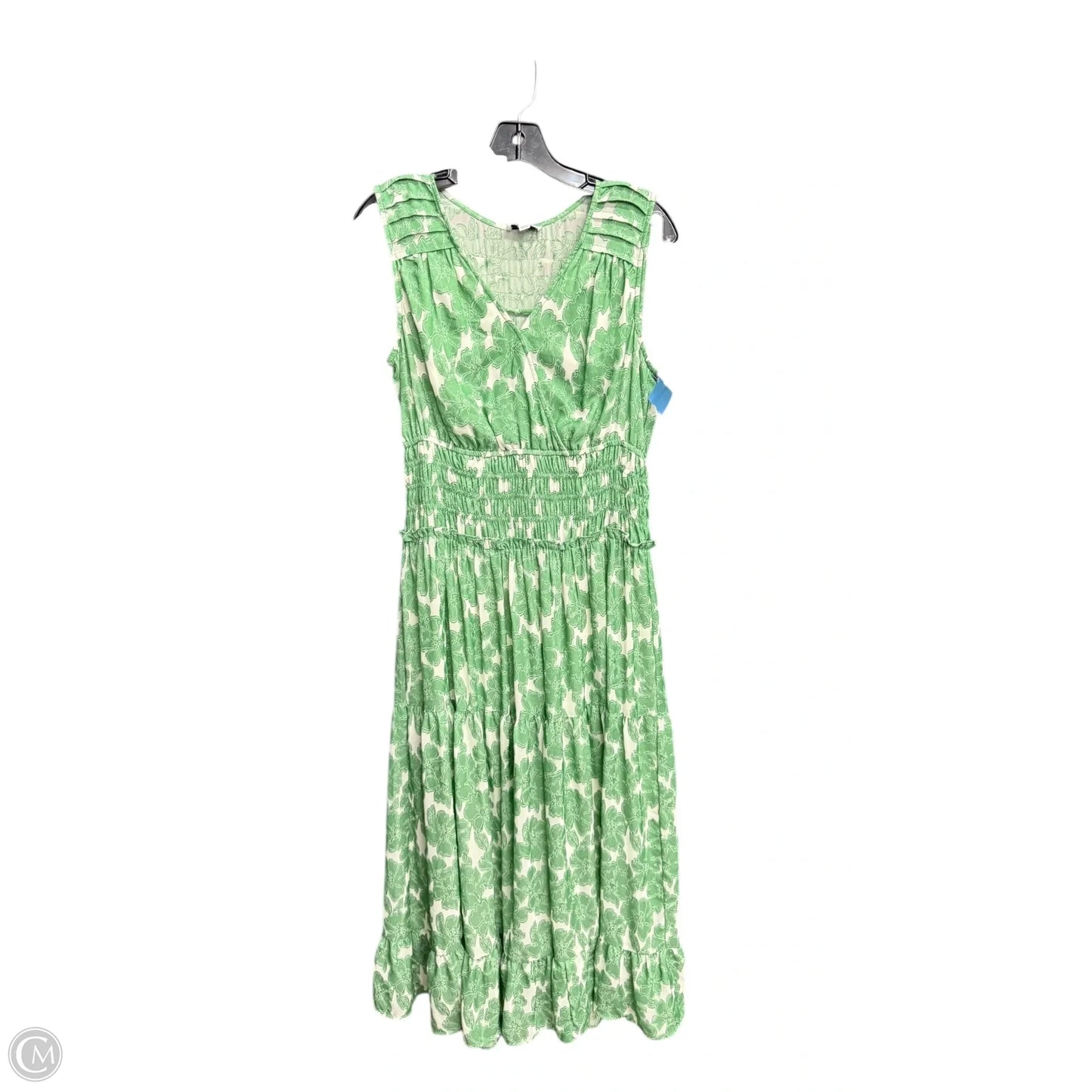 Dress Casual Maxi By Current Air In Green & White, Size: M