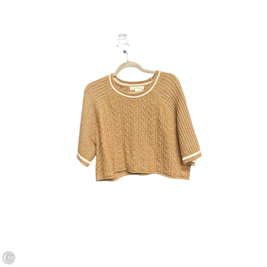 Sweater Short Sleeve By Clothes Mentor In Brown & White, Size: Xl