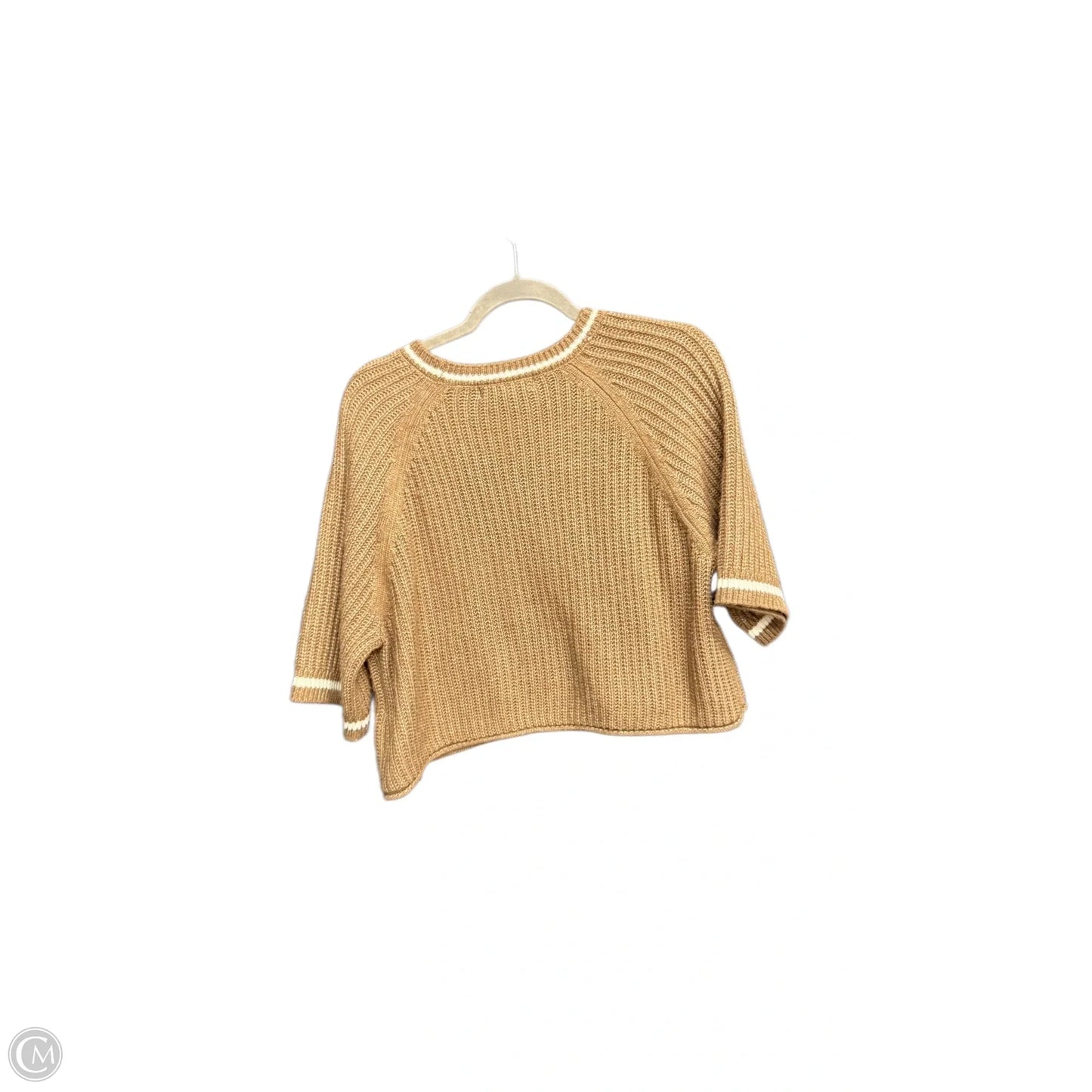 Sweater Short Sleeve By Clothes Mentor In Brown & White, Size: Xl
