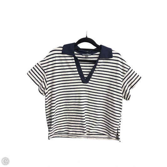 Top Short Sleeve By Adrianna Papell In Striped Pattern, Size: Xs