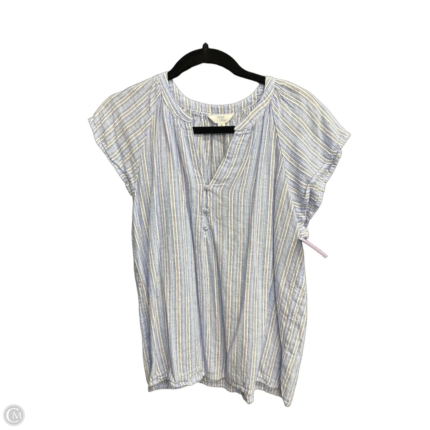 Blouse Sleeveless By Time And Tru In Striped Pattern, Size: M