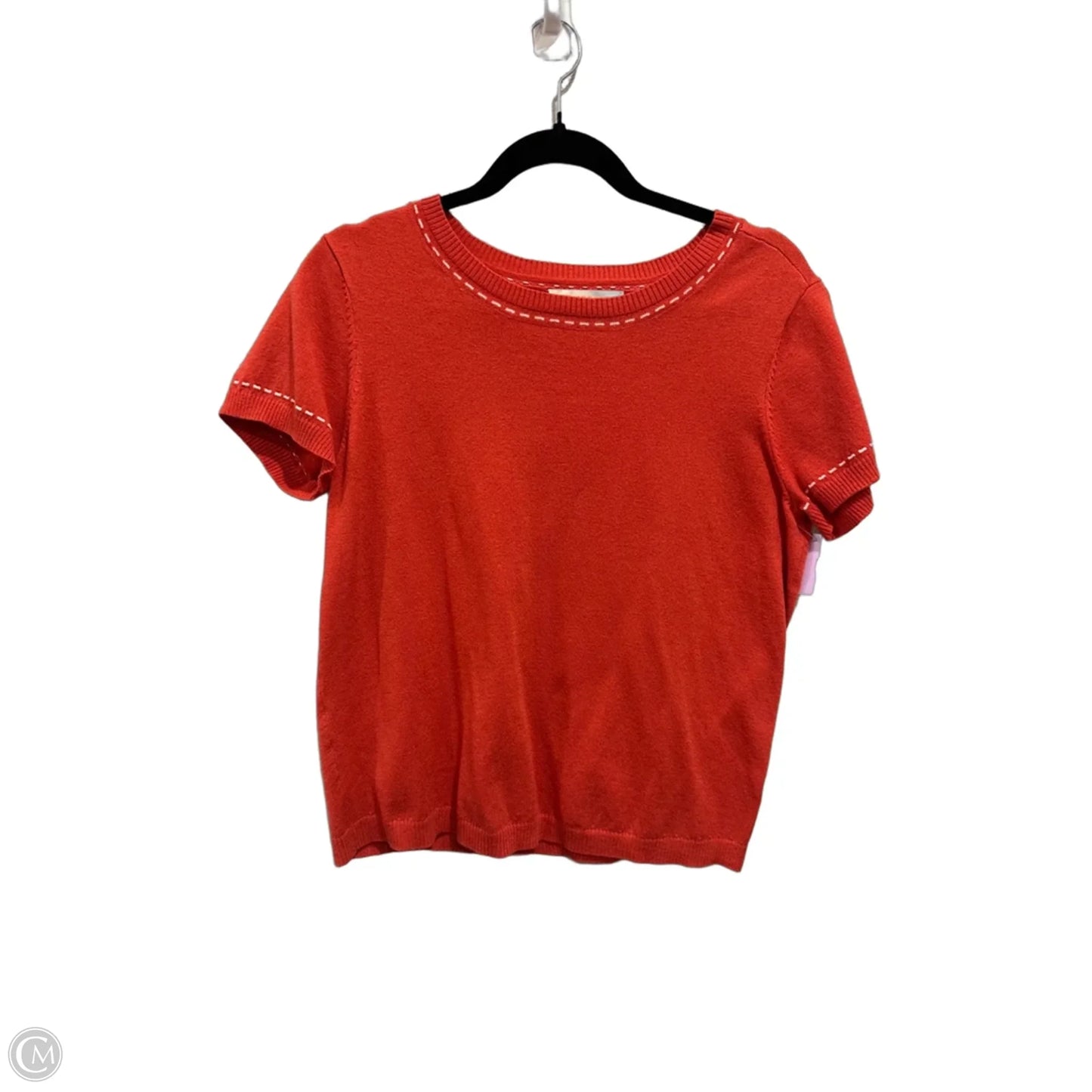Top Short Sleeve By Downeast In Red & White, Size: M