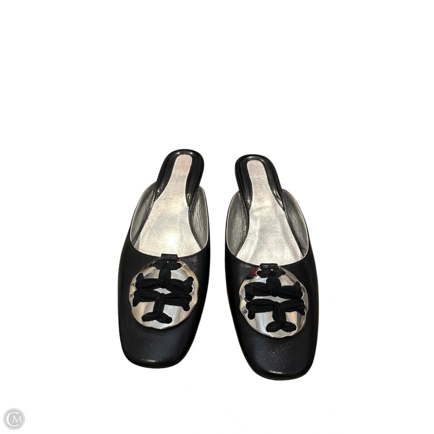 Shoes Designer By Tory Burch In Black & Silver, Size: 9.5