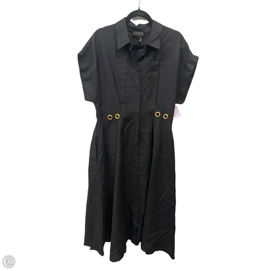 Dress Casual Maxi By Donna Karan In Black & Gold, Size: L