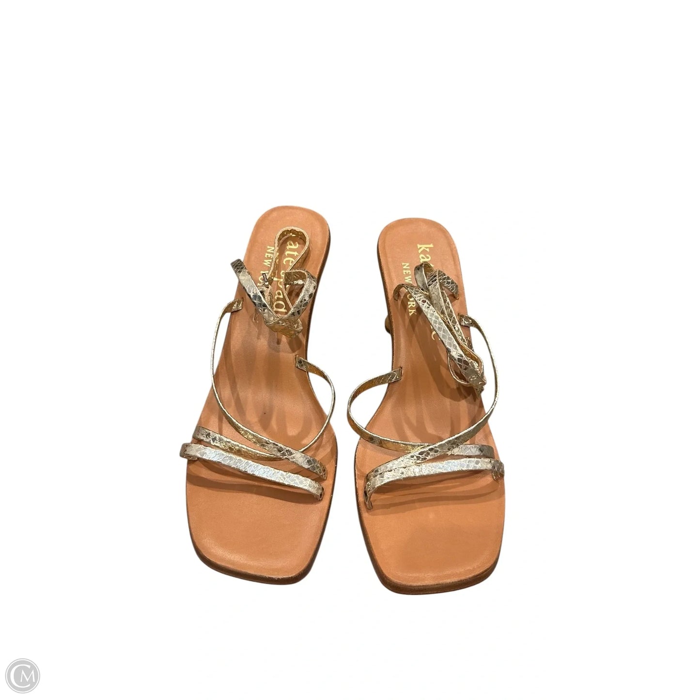 Shoes Designer By Kate Spade In Brown & Gold, Size: 9.5