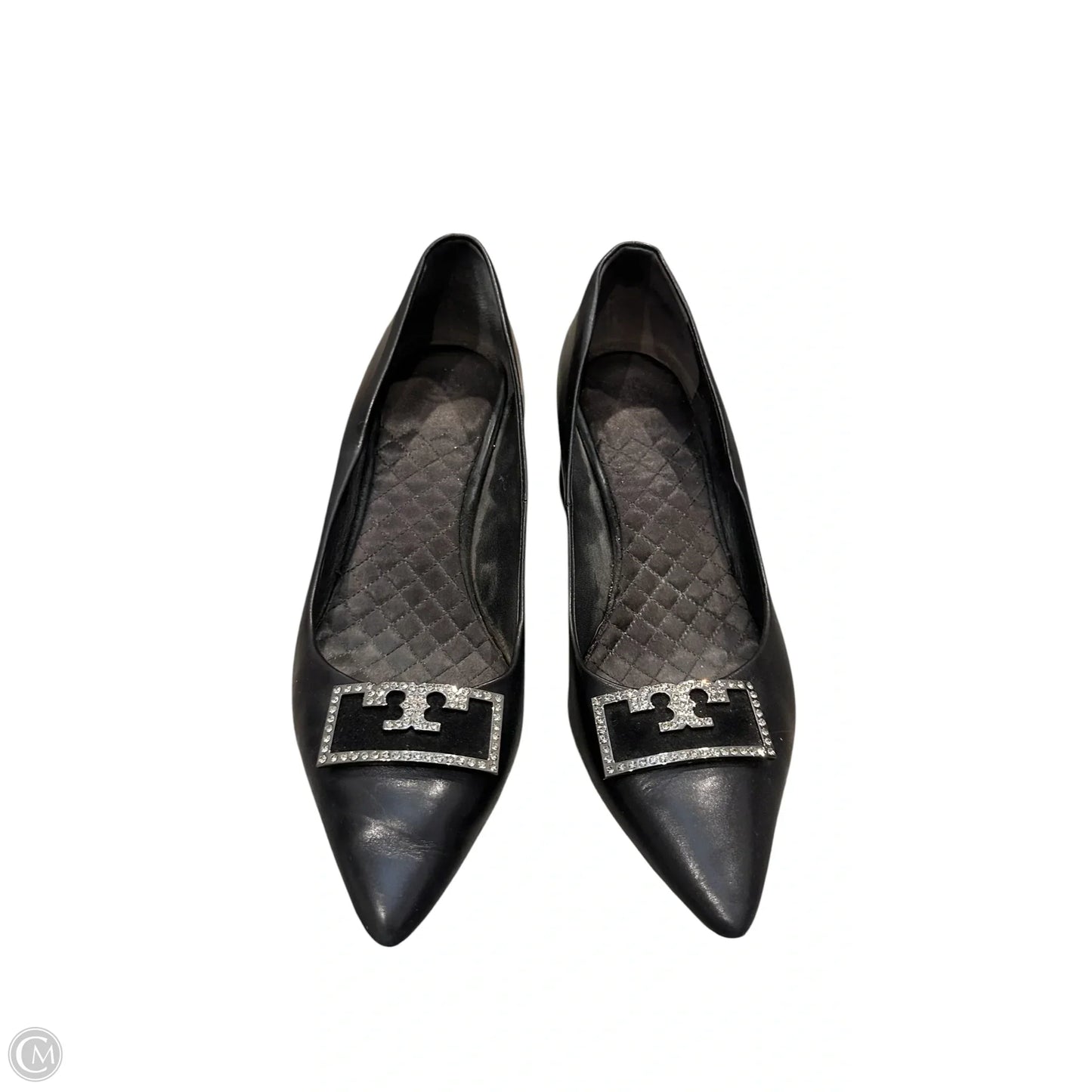 Shoes Designer By Tory Burch In Black & Silver, Size: 9.5