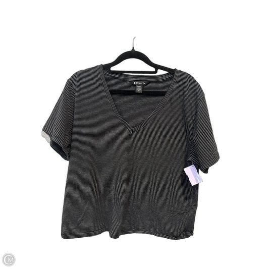 Athletic Top Short Sleeve By Athleta In Striped Pattern, Size: M