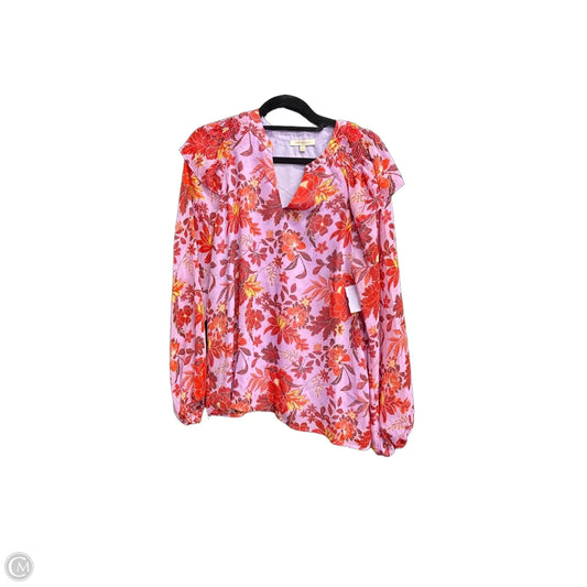 Blouse Long Sleeve By Skies Are Blue In Floral Print, Size: S