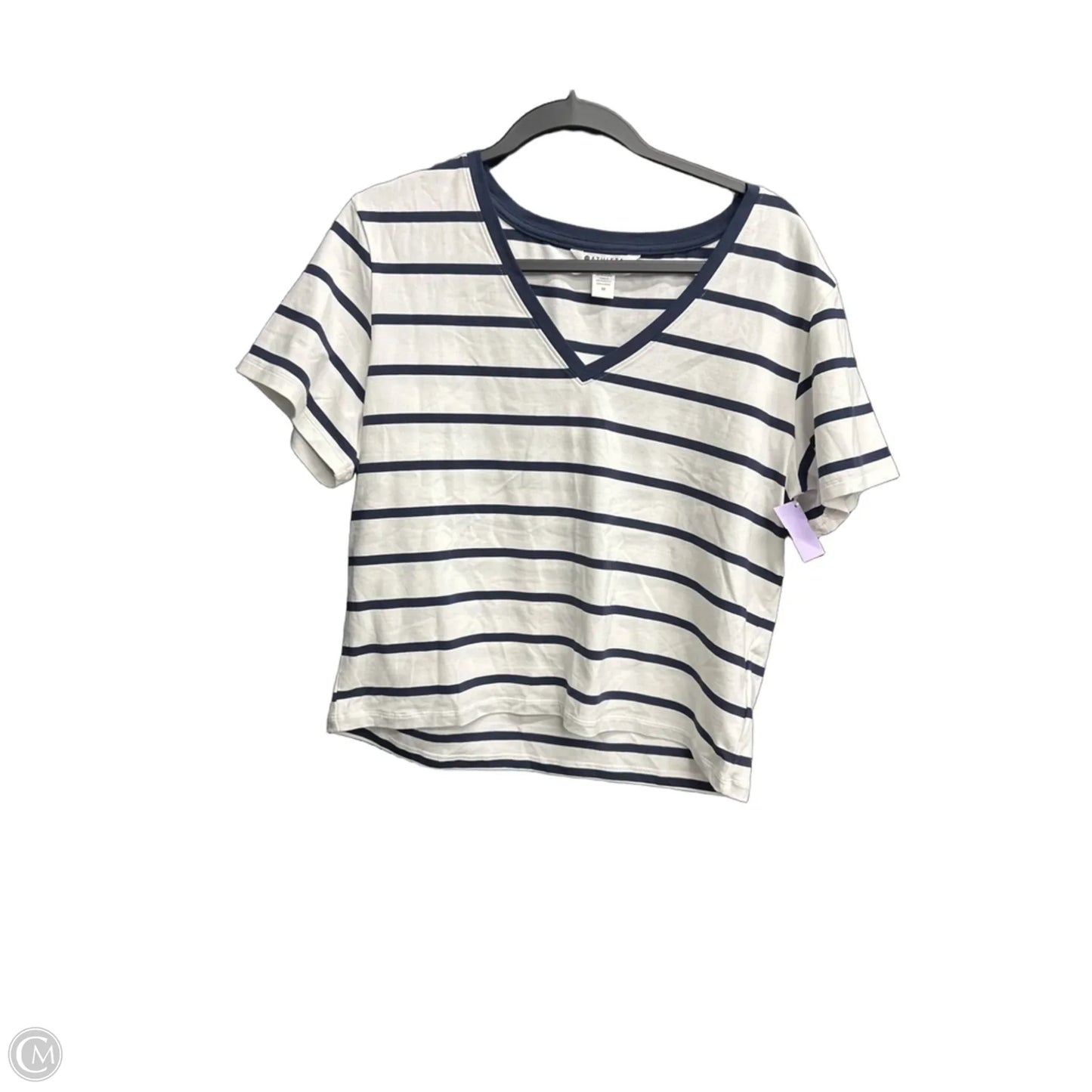 Top Short Sleeve By Athleta In Striped Pattern, Size: M