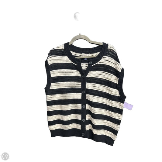Sweater Short Sleeve By Universal Thread In Black & Cream, Size: M