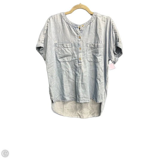 Top Short Sleeve By Loft In Blue Denim, Size: S
