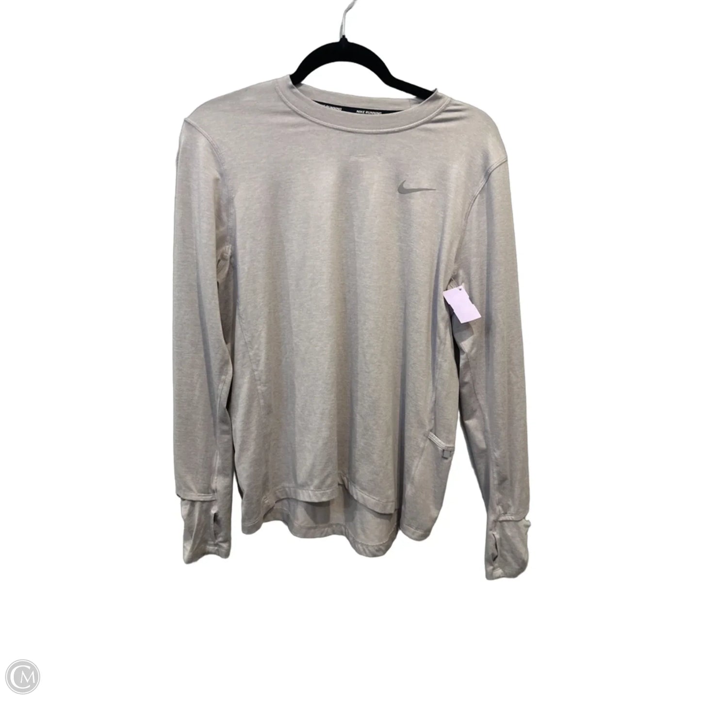 Athletic Top Long Sleeve Crewneck By Nike Apparel In Grey, Size: M