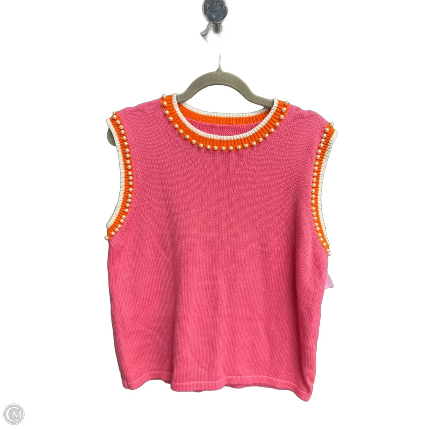 Top Sleeveless By Clothes Mentor In Orange & Pink, Size: L