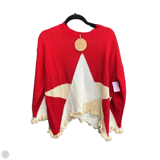 Sweater By Bibi In Cream & Red, Size: S