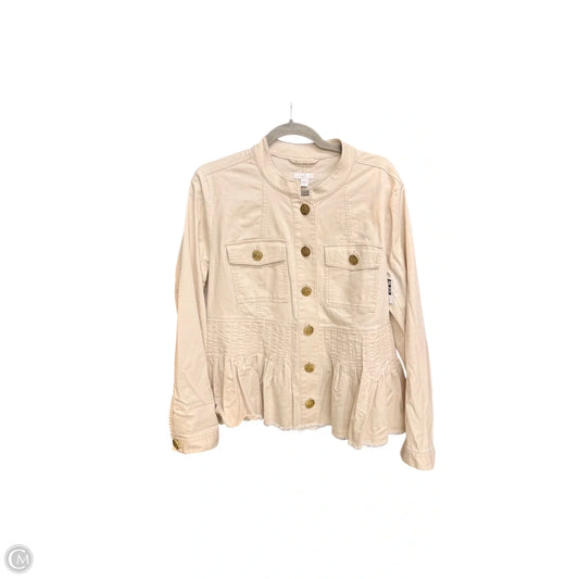 Jacket Denim By J. Jill In Beige, Size: M