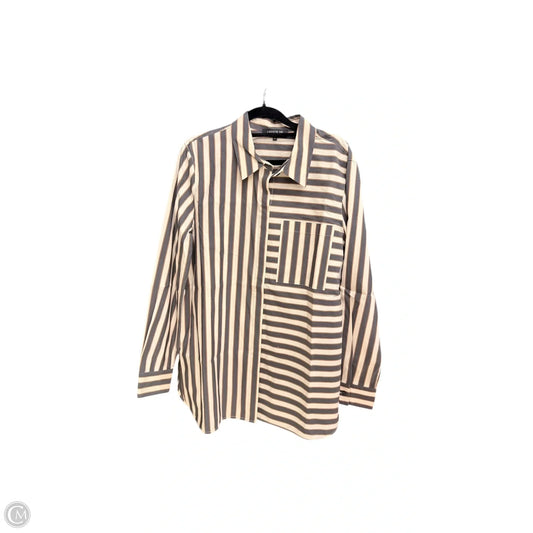 Top Long Sleeve Designer By Lafayette 148 In Striped Pattern, Size: L