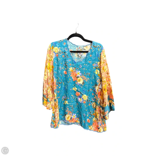 Top Long Sleeve By Johnny Was In Floral Print, Size: S