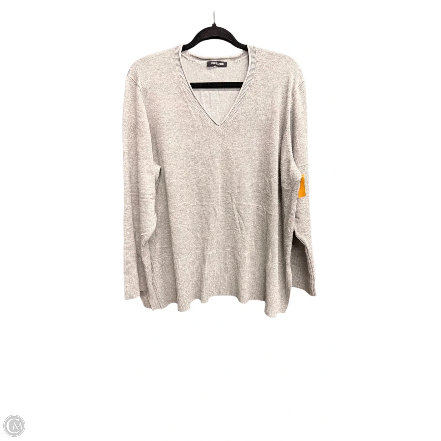 Top Long Sleeve By Cable And Gauge In Grey, Size: 2x