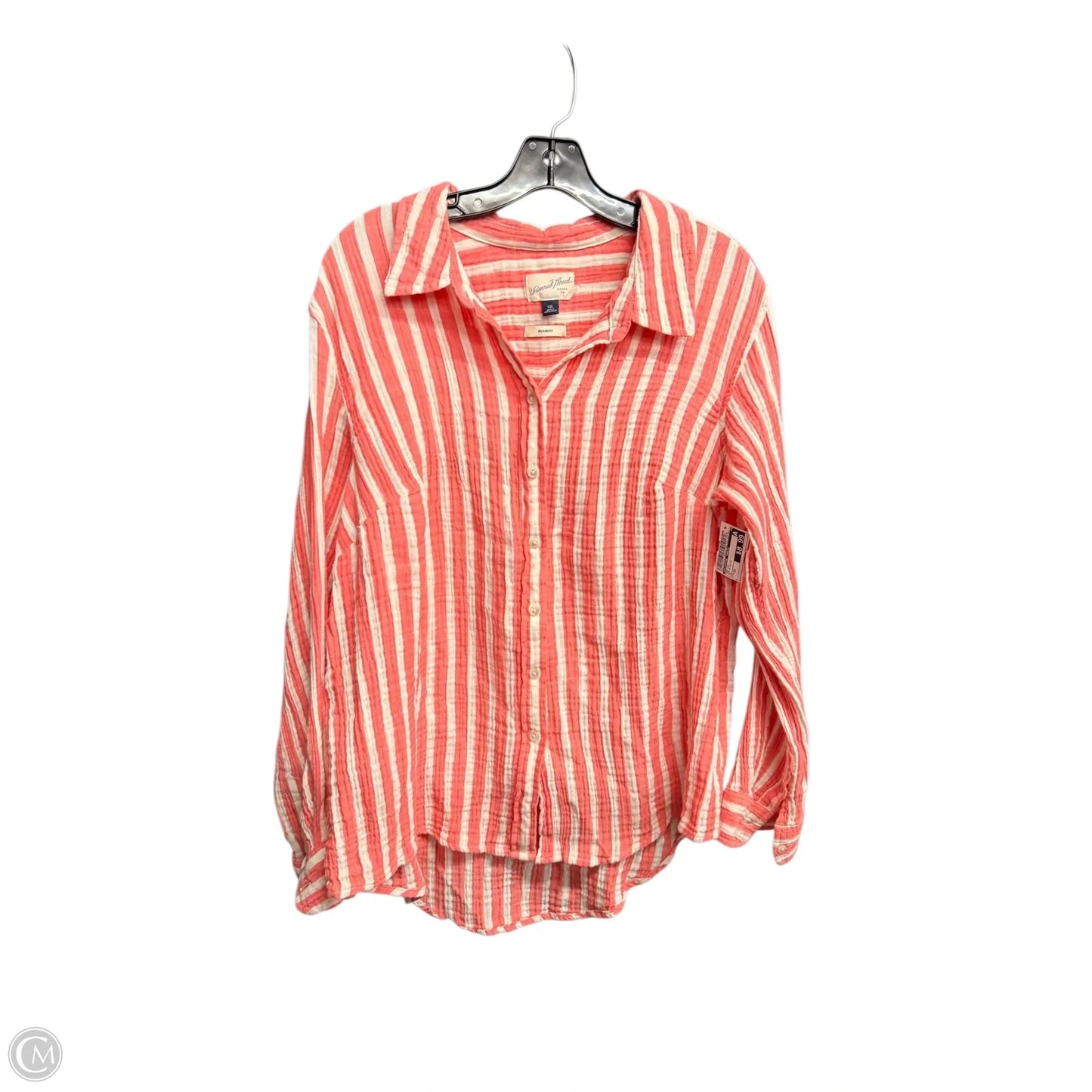 Top Long Sleeve By Universal Thread In Red & White, Size: 2x