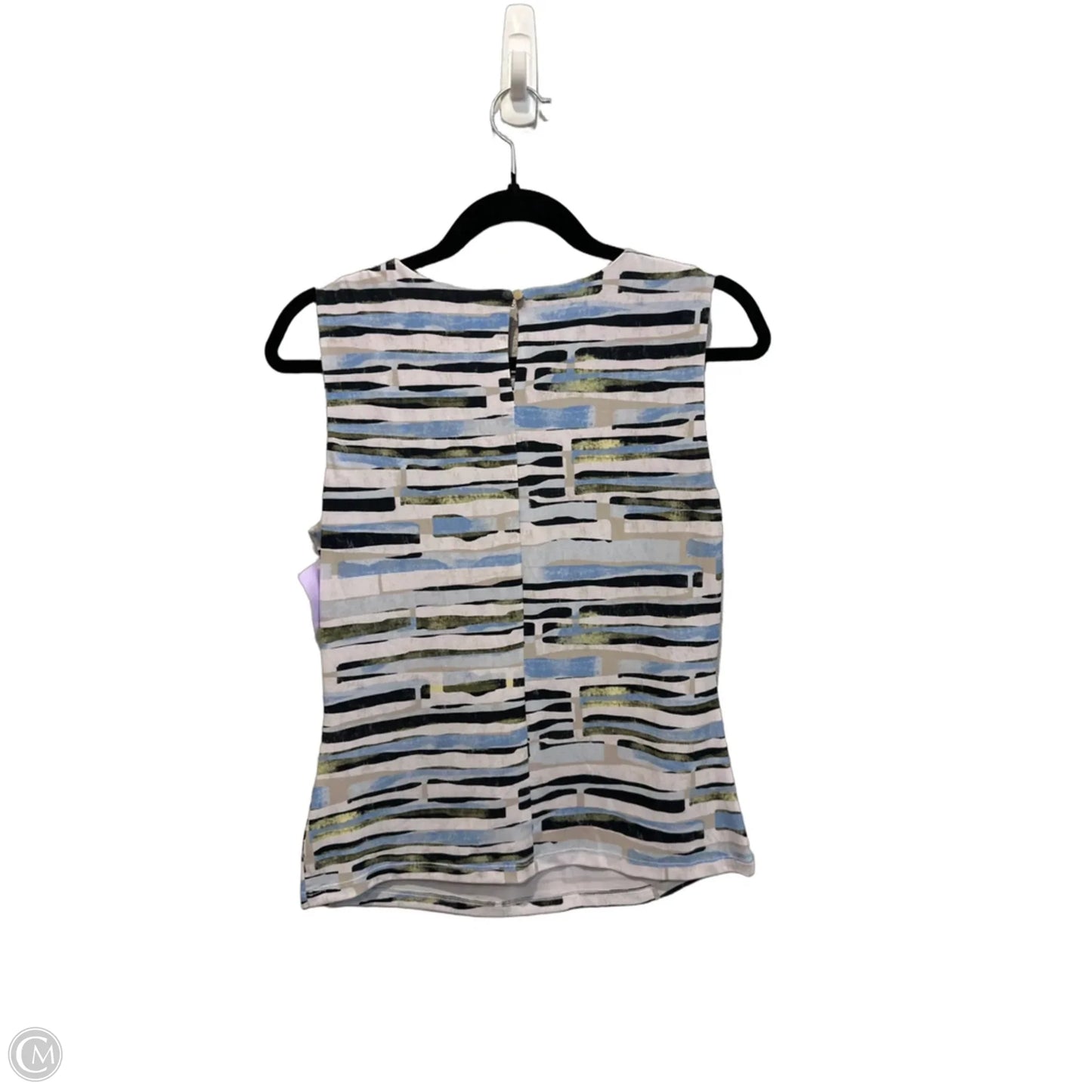 Top Sleeveless By Calvin Klein In Blue & White, Size: S