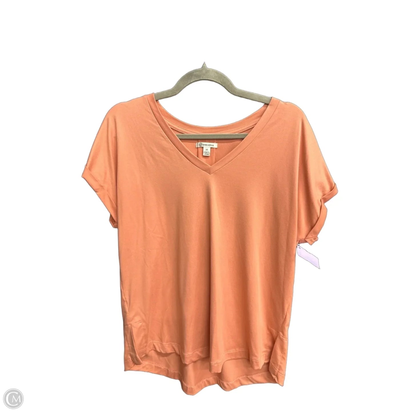 Top Short Sleeve Basic By Versona In Orange, Size: M